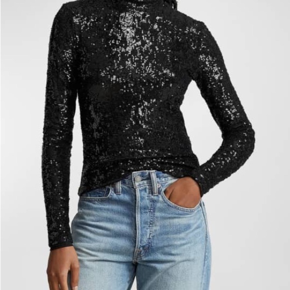 Ralph Lauren Turtleneck Top Sequin